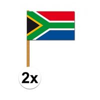 2x stuks Zuid Afrika zwaaivlaggetjes   -