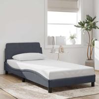 Bedframe "Dover" 100x200 cm fluweel donkergrijs