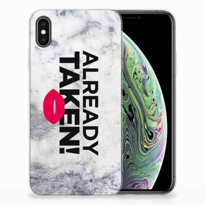 Apple iPhone Xs Max | Siliconen hoesje | met naam Already Taken White