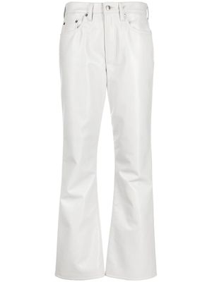 AGOLDE pantalon évasé en cuir mélangés - Gris