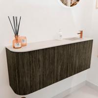 Toiletmeubel Mondiaz Joya Dlux | 101.6 cm | Meubelkleur Shadow | Faye wastafel Meli Wasbak Rechts | 1 kraangat