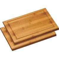 Kesper keuken snijplank - 2x - 21 x 31 cm - Bamboe hout - Keuken - Dikke snijplank