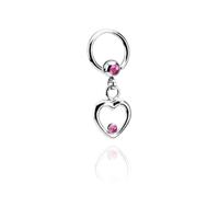 Jeweled Ball Closure Ring met bedel Chirurgisch staal 316L / Belegde messing Piercingringen - thumbnail