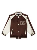 Dolce & Gabbana Kids veste bomber à patch logo - Marron