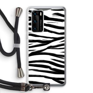 Zebra pattern: Huawei P40 Transparant Hoesje met koord