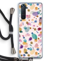 Terrazzo Memphis Pink: Sony Xperia 5 II Transparant Hoesje met koord