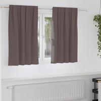 Gordijnen met gordijnen 2 pcs Donkerbruin Polyester Gordijnen met gordijnen 2 pcs Donkerbruin Polyester