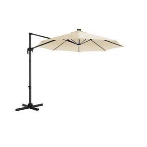 Ø 300 cm zonnescherm met LED-verlichting, beige