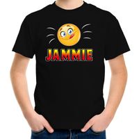 Funny emoticon t-shirt jammie zwart voor kids