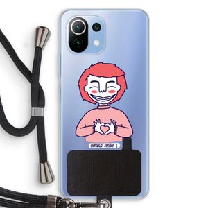 Hartje: Xiaomi Mi 11 Lite Transparant Hoesje met koord