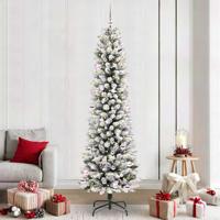 Kunstkerstboom met 300 LED Wit 240 cm PVC en Metaal en Plastic