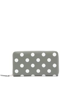 Comme Des Garçons Wallet portefeuille zippé à pois - Gris