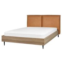 Beliani - LIMANTON - Bed - Goudbruin - 160 x 200 cm - Kunstleer