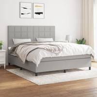 Boxspring met matras stof lichtgrijs 180x200 cm