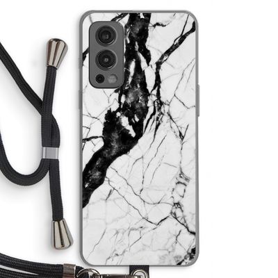 Witte marmer 2: OnePlus Nord 2 5G Transparant Hoesje met koord