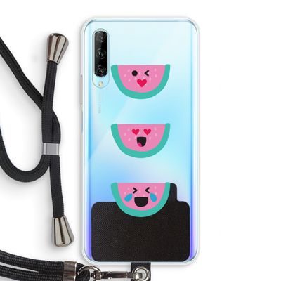 Smiley watermeloen: Huawei P Smart Pro Transparant Hoesje met koord