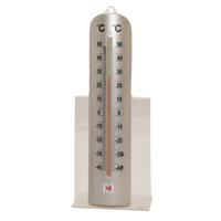 Buitenthermometer - RVS look - 6 x 26 cm - tuin thermometer - thumbnail