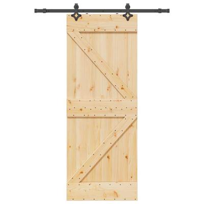 Schuifdeur met beslag 80x210 cm massief grenenhout