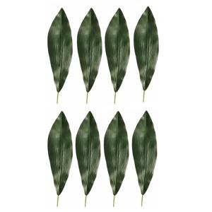 Kunst Aspidistra blad - 8x - 75 cm - donkergroen - kunstplant bladeren/stelen