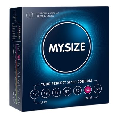 My Size - Natural Latex Condom 64 Width 3 St.
