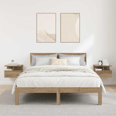 Floating Nachtkastjes 2 stuks Artisan Eiken 40x31x27 cm Bewerkt Hout
