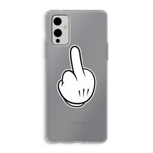 Middle finger black: OnePlus 9 Transparant Hoesje