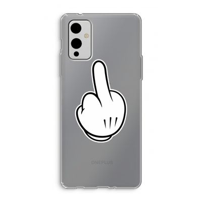 Middle finger black: OnePlus 9 Transparant Hoesje