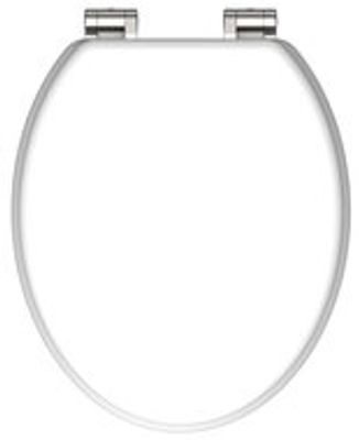 Houten kern WC-zitting WHITE met softclose, wit lange levensduur: extreem onbreekbaar en krasbestendig comfort en functie: geruisloos sluiten dankzij de automatische valrem eenvoudig schoon te m