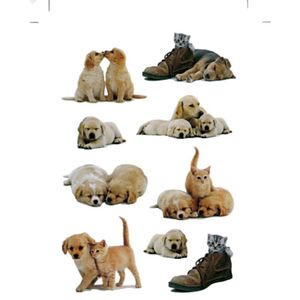 27x Honden/puppy/poezen/katten stickertjes voor kinderen