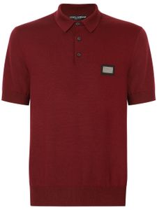 Dolce & Gabbana polo DG Essentials en laine - Rouge