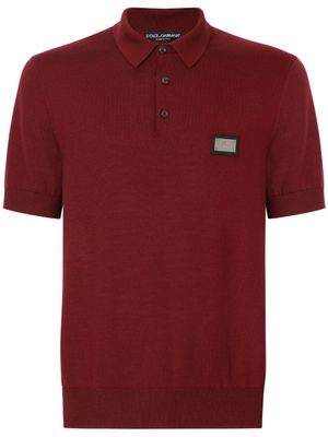 Dolce & Gabbana polo en laine vierge à étiquette logo - Rouge