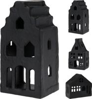 Huis met theelicht 7x6x12 cm zw Nampook - Nampook