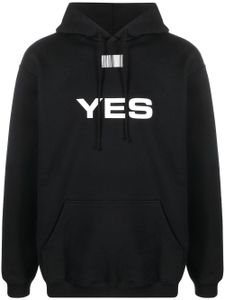 VETEMENTS hoodie à slogan imprimé - Noir