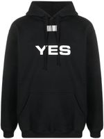 VETEMENTS hoodie à slogan imprimé - Noir