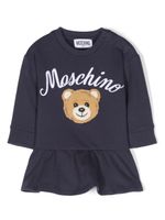 Moschino Kids robe à logo brodé - Bleu