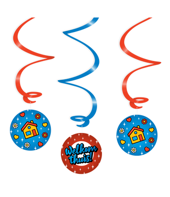 Hangdecoratie Swirls Welkom Thuis Cartoon (3st)