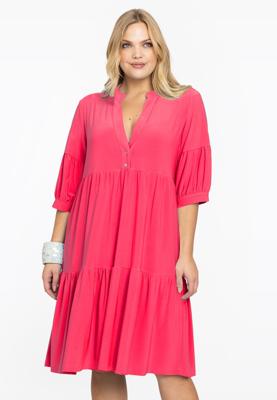 Yoek Jurk met volants | Roze | Maat 50/52