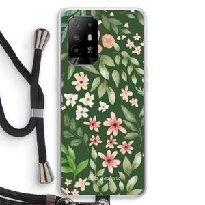 Botanical green sweet flower heaven: Oppo A94 5G Transparant Hoesje met koord