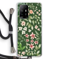 Botanical green sweet flower heaven: Oppo A94 5G Transparant Hoesje met koord