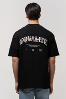 Equalité Flower Oversized T-Shirt Heren Zwart - Maat XS - Kleur: Zwart | Soccerfanshop