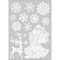 Kerst raamstickers Kerstman - vel van 34 x 28 cm - raamdecoratie