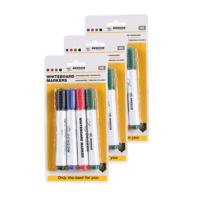 Whiteboard stiften - 3x - 4 pack - rood/blauw/groen/zwart - markers