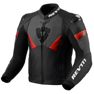 REV'IT! Argon 2 jacket, Leren motorjas, Zwart Fluorood