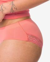 HEMA Dameshipster naadloos micro met kant koraalroze (koraalroze)
