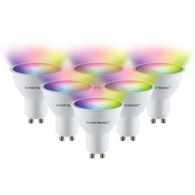 Set van 6 Smart GU10 spots - 120° - 5,5 Watt 400 lumen - RGBWW - Wifi & Bluetooth - Bestuurbaar via app - Google Home - Amazon Alexa - Smart lampen