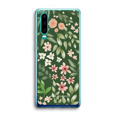 Botanical green sweet flower heaven: Huawei P30 Transparant Hoesje