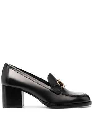 Ferragamo escarpins Gancini à talon épais - Noir