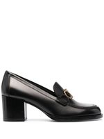 Ferragamo escarpins Gancini à talon épais - Noir
