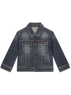 Dolce & Gabbana Kids veste en jean à boutonnière - Bleu