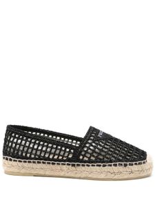 Prada espadrilles en crochet à logo triangle - Noir